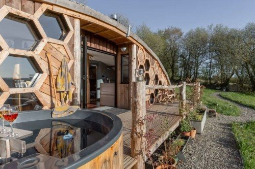 The cool beehive pod with amazing Welsh views tucked away in wildflower fields